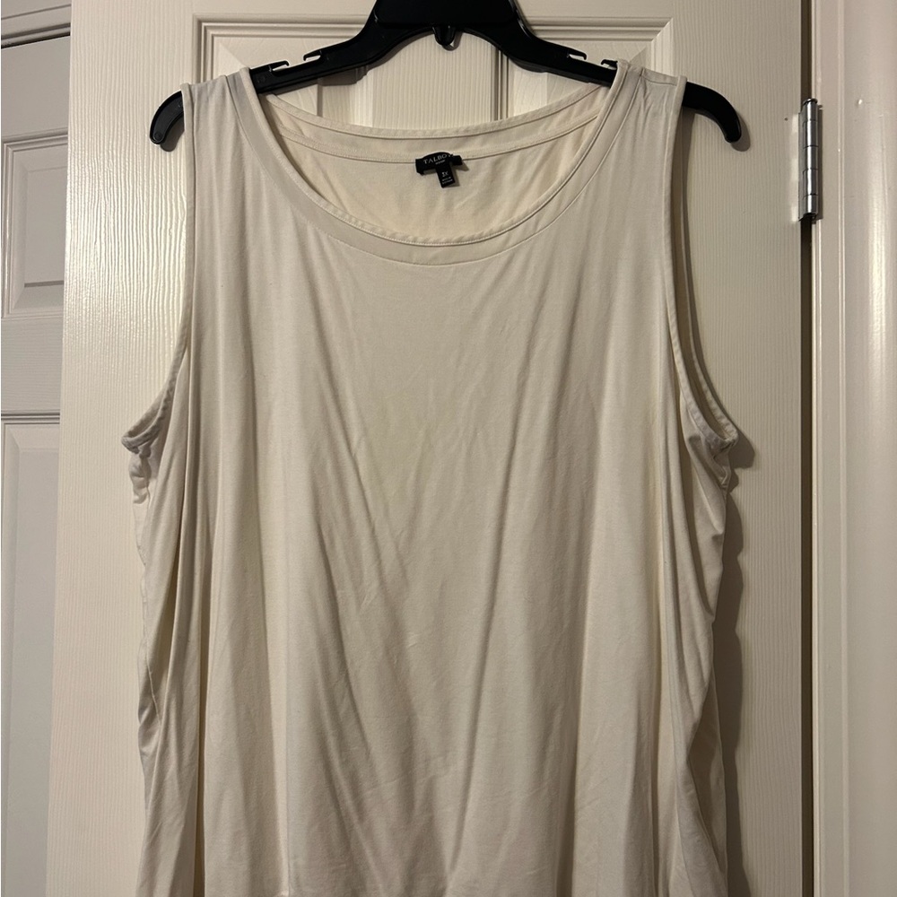 Talbots Cream Sleeveless Relaxed Tank Top